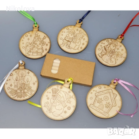 Сет от коледни топки за оцветяване + цветни моливи, снимка 6 - Други - 52277568