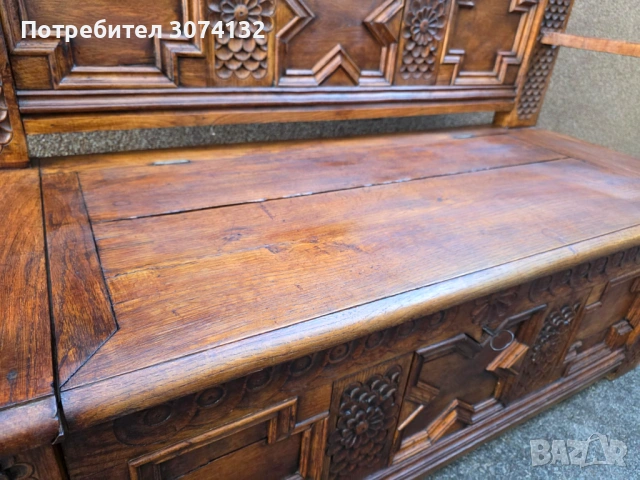Уникална ретро пейка с дърворезба, снимка 3 - Други - 53569981