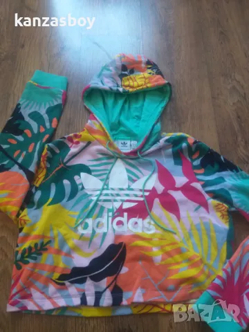 Adidas Originals Tropicalage Cropped Hoodie - страхотно дамско горнище КАТО НОВО L, снимка 7 - Блузи с дълъг ръкав и пуловери - 47655390