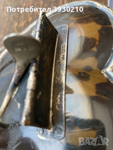 Щипка за хартия във формата на сърце от сребро и черупка на костенурка, снимка 2 - Антикварни и старинни предмети - 45481185