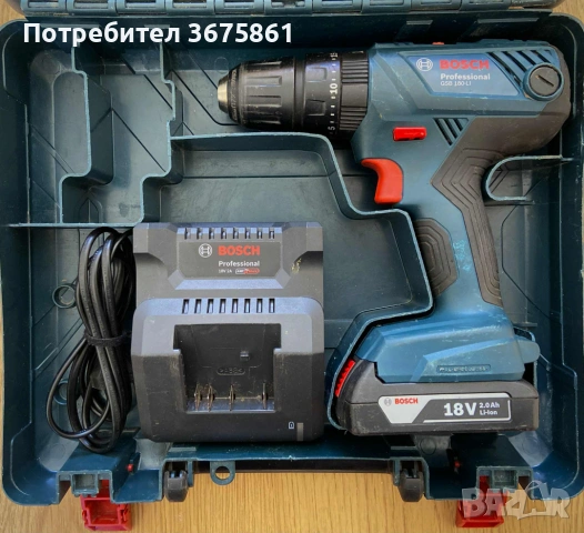 Акумулаторен Винтоверт BOSH Professional GSB 180-LI, снимка 2 - Винтоверти - 53046559