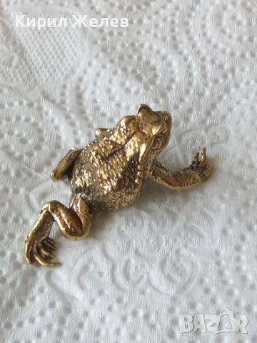 Малка бронзова фигурка на жаба 🐸 54259, снимка 5 - Колекции - 53752503