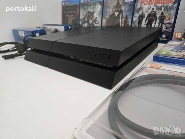 PS4 + 10 игри! 6.72! Playstation 4 Плейстейшън 4 500GB джойстик игра кабели, снимка 3 - PlayStation конзоли - 46232488