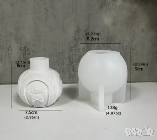 Молд коледна топка свещник с ангел