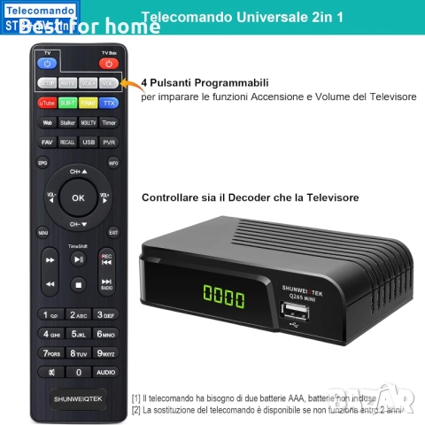 Невидим DVB-T2 цифров ефирен декодер 2024, поддръжка на USB PVR запис, снимка 5 - Мрежови адаптери - 52444625