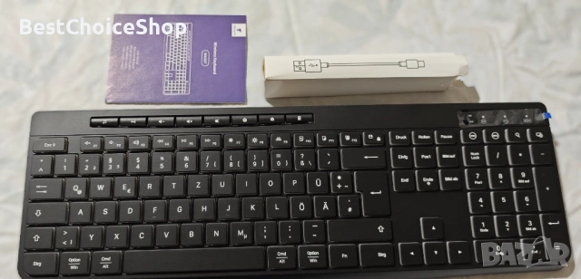 TECURS WK007 Wireless Keyboard – Безжична клавиатура с подсветка, водоустойчива, снимка 2 - Клавиатури и мишки - 53388903