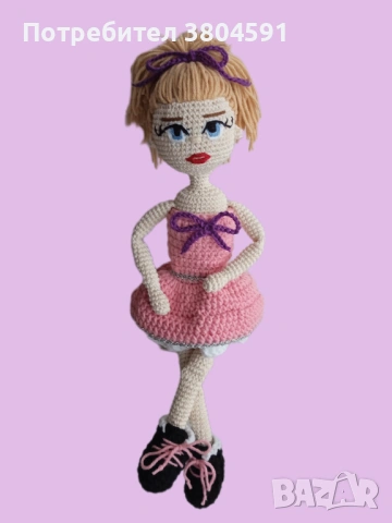 Подарявам ръчно изработена плетена кукла, нова