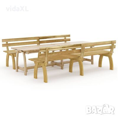 vidaXL Градински трапезен комплект от 3 части, импрегниран бор(SKU:3096607, снимка 1 - Градински мебели, декорация  - 45733844
