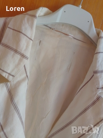 Подарявам!Бяло сако на кафеви раета, снимка 3 - Сака - 52074619