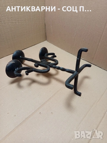 Стар Метален Свещник От Ковано Желязо Номер 578., снимка 5 - Антикварни и старинни предмети - 53180494