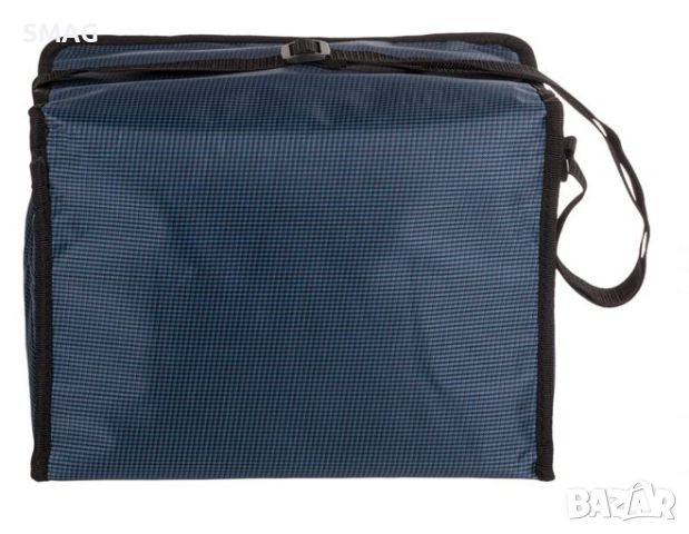 Чанта изотермична правоъгълна синя карирана с цип 31х20х24см, снимка 3 - Хладилни чанти - 46392968