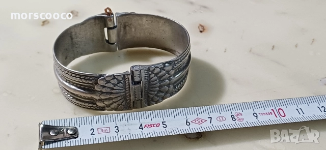 Възрожденска сребърна гривна - сачан , снимка 2 - Гривни - 52461489