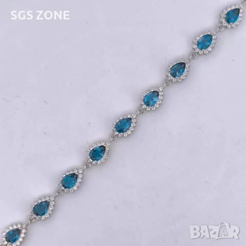 СРЕБЪРНА ГРИВНА С ЛОНДОНСКИ ТОПАЗ, снимка 8 - Гривни - 52295966