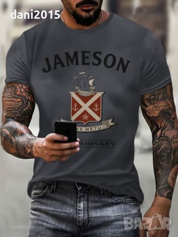 Мъжка тениска с къс ръкав,щампа на ирландско уиски