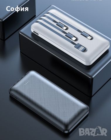 Мултифункционална външна батерия 4-в-1 за Apple, Android, Type-C, 20000 mA, снимка 5 - Външни батерии - 45527035