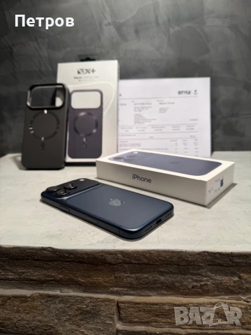 17 cycle! КАТО НОВ Iphone 17 Pro Blue + калъф, снимка 4 - Apple iPhone - 54141639