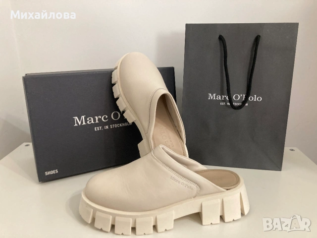 Кожено сабо, чехли, естествена кожа Marc O'Polo, размер 40, снимка 9 - Чехли - 54302048