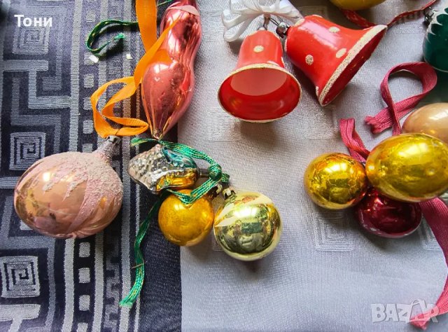 Винтидж стъклени коледни играчки + дядо Мраз , снимка 7 - Колекции - 50178592
