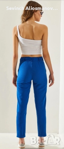 Дамски панталон от памучен габардин, снимка 3 - Панталони - 51707003