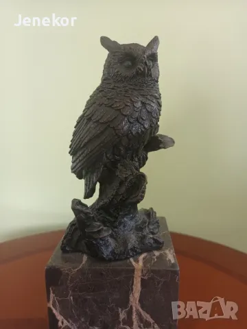 Бронзова фигура бухала. , снимка 6 - Статуетки - 50399492