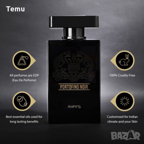 Оригинален Арабски парфюм PORTOFINO NOIR RiiFFS Eau De Perfume 100ml / Този уникален парфюм е създад, снимка 4 - Мъжки парфюми - 45782065