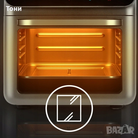 Еър фрайър и фурна 2-в-1 , XXL Капацитет 12L, 1350W, 10 Програми, LED Тъч дисплей, снимка 7 - Печки, фурни - 53772061