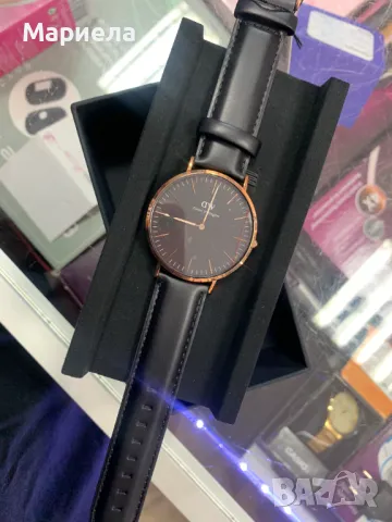 Класически часовник Daniel Wellington Sheffield, италианска черна кожена каишка, снимка 3 - Дамски - 47060886