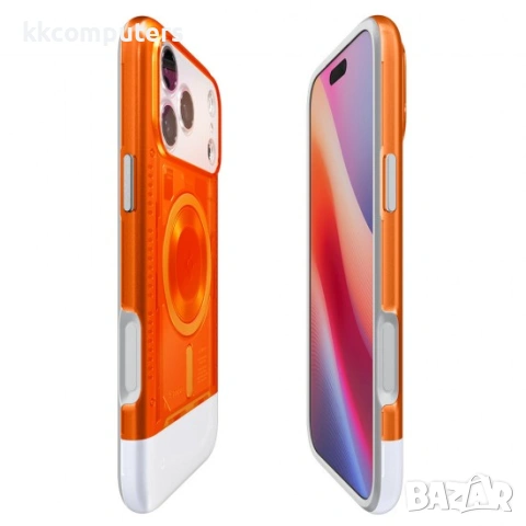 Оригинален кейс Spigen Classic C1 MagSafe, За iPhone 17 Pro Max (6.9), Оранжев и Протектор, снимка 8 - Калъфи, кейсове - 54158593