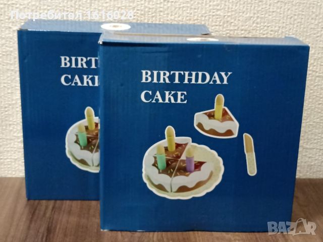 Дървена детска торта със свещички за рожден ден, снимка 2 - Образователни игри - 45159652