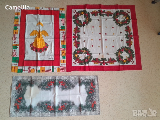 Лот: коледни покривки, снимка 5 - Декорация за дома - 52834365