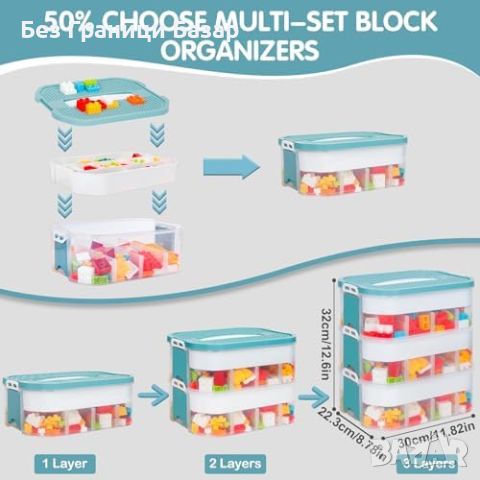 Нов Многофункционален Контейнер за Съхранение с Базова Плоча - Идеален за LEGO Организатор Кутия , снимка 5 - Други - 45505026