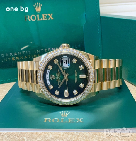Rolex Day Date President Gold Green Diamond Bezel