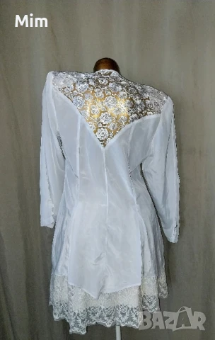 М Бяла блуза с дантела и дантелена пола , снимка 6 - Поли - 50892281