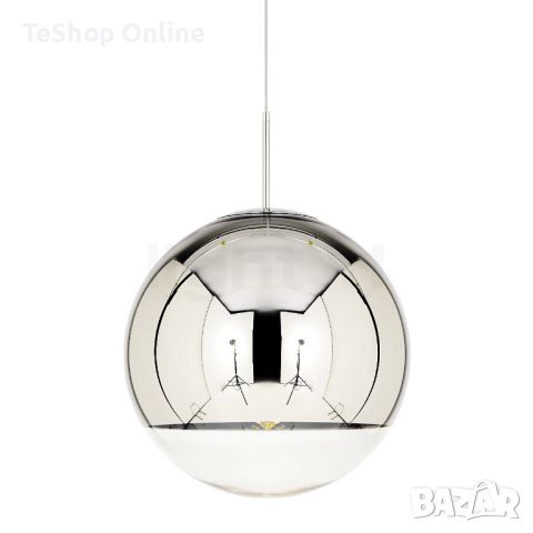 Пандел висяща таванна ЛЕД лампа с огледална топка лукс колекция хром, снимка 3 - Лампи за таван - 46449762