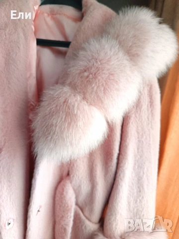 Палто алкантара с лисица естествен косъм , снимка 7 - Палта, манта - 53316940