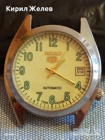 Стар механичен часовник SEIKO 5 AUTOMATIC работи за КОЛЕКЦИЯ 51459, снимка 4 - Антикварни и старинни предмети - 54109621
