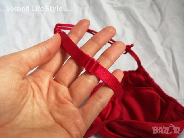 75A червен сутиен розички H&M, снимка 7 - Бельо - 52900023