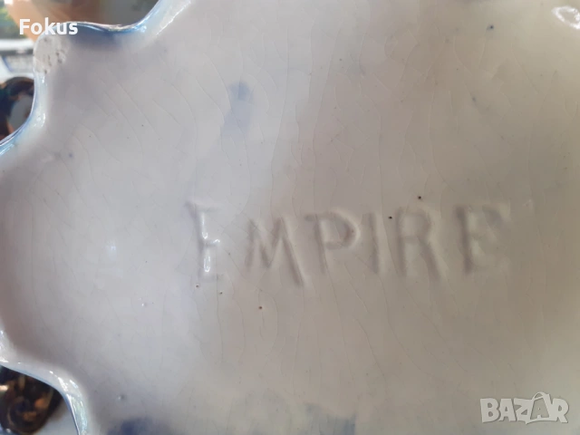 Невероятен стар английски часовник кобалт с позлата две вази, снимка 9 - Антикварни и старинни предмети - 53461054