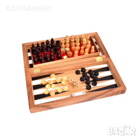 Голям шах и табла в кутия от висококачествено дърво K003, снимка 5 - Игри и пъзели - 50216822