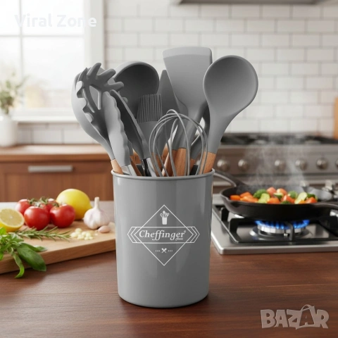 Комплект 12 части кухненски прибори със стойка Cheffinger , снимка 6 - Прибори за хранене, готвене и сервиране - 53239718