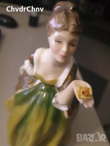 Голяма стара английска порцеланова фигура Royal Doulton Fleur/1967 статуетка 20см, снимка 5 - Колекции - 46958104