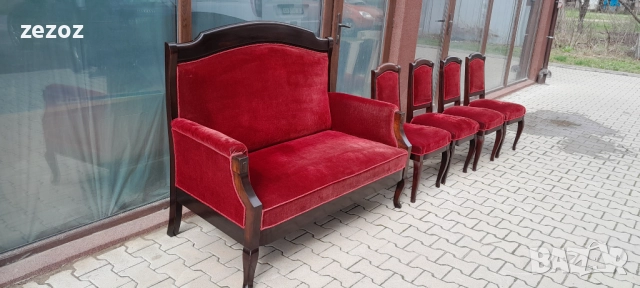 Канапе и столове ретро , снимка 4 - Дивани и мека мебел - 52271206