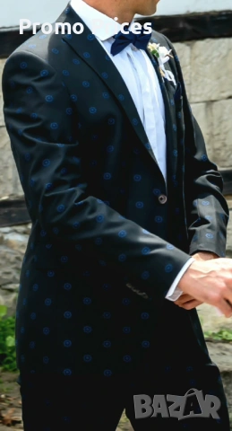 Promo -50% Черен костюм SLIM FIT CARDUCCI