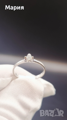 ЗЛАТЕН ПРЪСТЕН С ДИАМАНТ , снимка 2 - Пръстени - 53209479