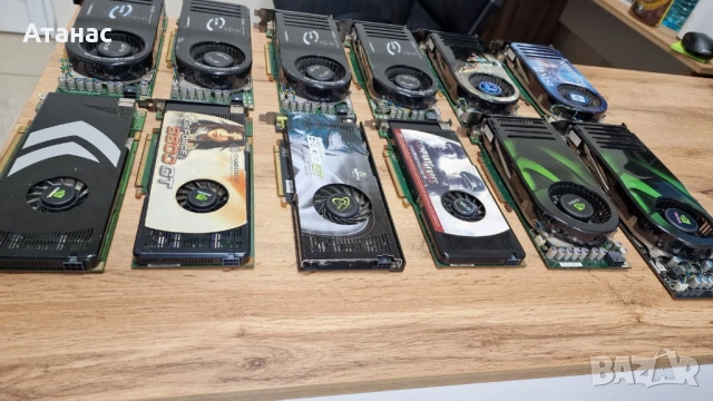 Колекция НЕРАБОТ винтидж видеокарти NVIDIA GeForce 8800 (EVGA, ASUS, MSI, XFX) – Рядка ретро техника, снимка 2 - Видеокарти - 54218603