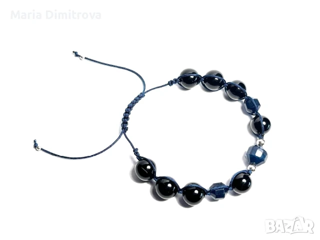 Гривни шамбала с кристали и сребо, снимка 4 - Гривни - 51154267