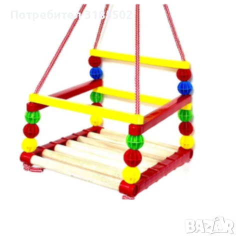 Дървена люлка – Класически модел с модерен цветен дизайн, снимка 8 - Други - 51228727