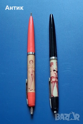 Две Стари Химикалки Събличащи Жени Еротика от Соца 70'те год., снимка 5 - Колекции - 53592373