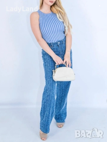 НОВ Комплект - дънки и потник 