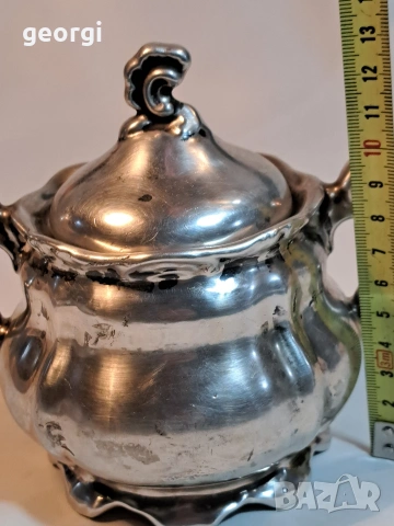 порцеланова захарница WMF с посребрен обков, снимка 7 - Сервизи - 53287972